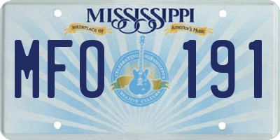 MS license plate MFO191