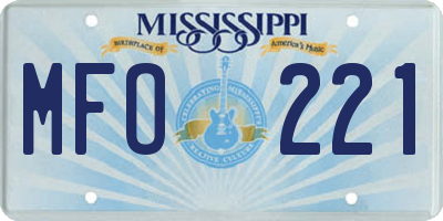 MS license plate MFO221