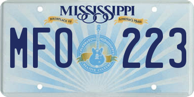 MS license plate MFO223