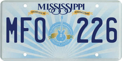 MS license plate MFO226