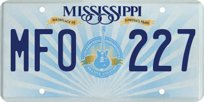 MS license plate MFO227