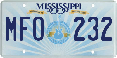 MS license plate MFO232