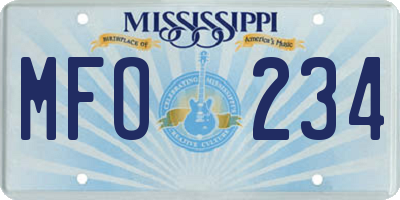MS license plate MFO234