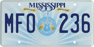 MS license plate MFO236