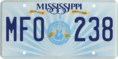 MS license plate MFO238