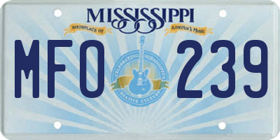 MS license plate MFO239