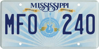 MS license plate MFO240