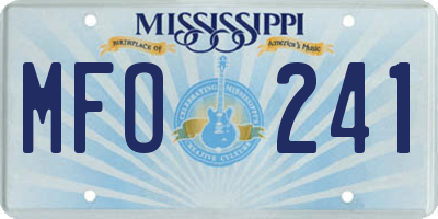 MS license plate MFO241