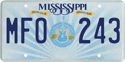 MS license plate MFO243