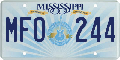 MS license plate MFO244