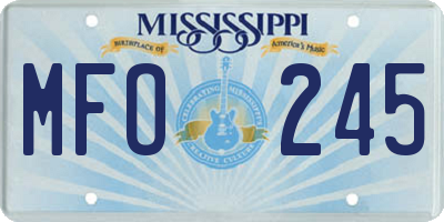 MS license plate MFO245
