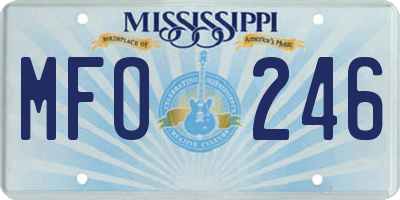 MS license plate MFO246