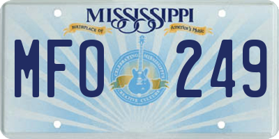 MS license plate MFO249