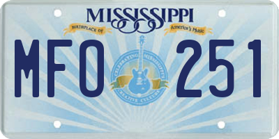 MS license plate MFO251