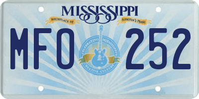 MS license plate MFO252