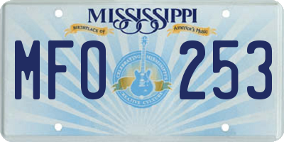 MS license plate MFO253