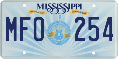 MS license plate MFO254