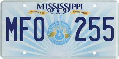 MS license plate MFO255