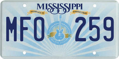 MS license plate MFO259