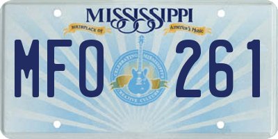 MS license plate MFO261