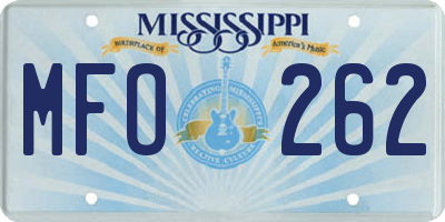 MS license plate MFO262