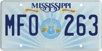 MS license plate MFO263