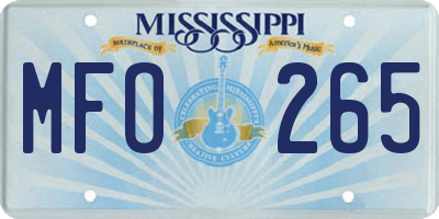 MS license plate MFO265