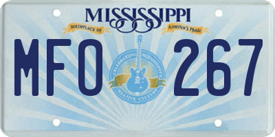 MS license plate MFO267