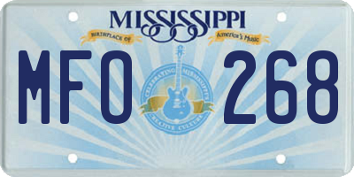 MS license plate MFO268