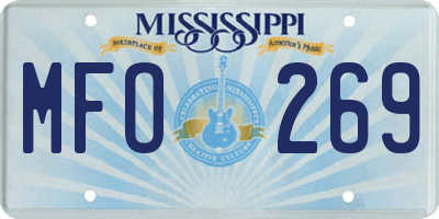 MS license plate MFO269