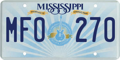 MS license plate MFO270