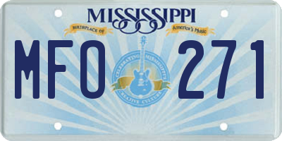 MS license plate MFO271