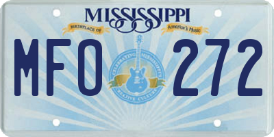MS license plate MFO272