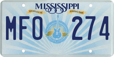 MS license plate MFO274