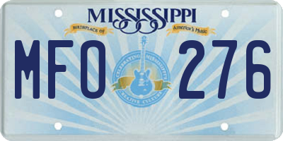 MS license plate MFO276