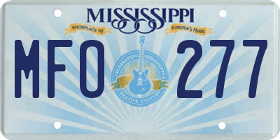 MS license plate MFO277