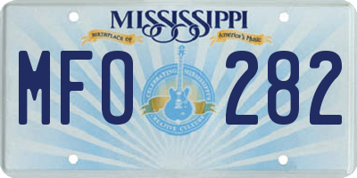 MS license plate MFO282