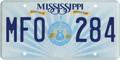 MS license plate MFO284