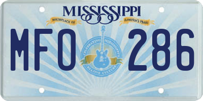 MS license plate MFO286