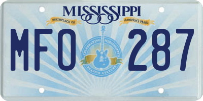 MS license plate MFO287