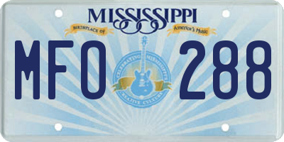 MS license plate MFO288