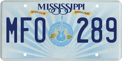 MS license plate MFO289