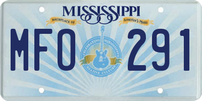 MS license plate MFO291