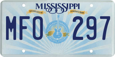 MS license plate MFO297