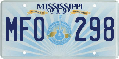MS license plate MFO298