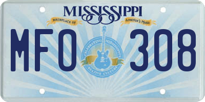 MS license plate MFO308