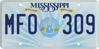 MS license plate MFO309