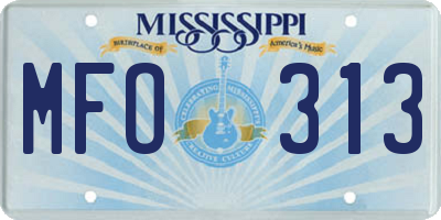 MS license plate MFO313