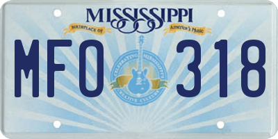 MS license plate MFO318
