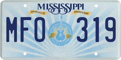MS license plate MFO319